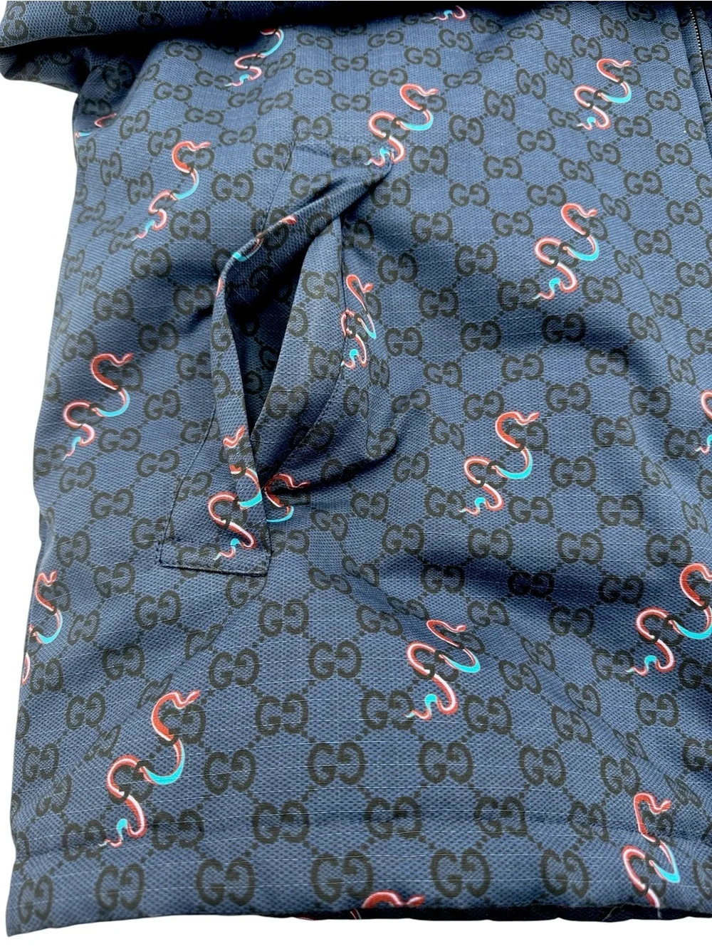 Gucci GG Sinuous Snake Print Hooded Blouson Jacket Size 52 IT
